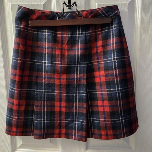 Esprit Plaid Wrap Skirt Wool - Picture 3 of 9